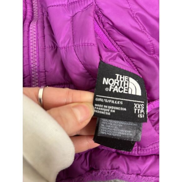 The North Face Reversible Fleeced Flower Patch Quilted Jacket Girls Size XXS - Picture 10 of 15
